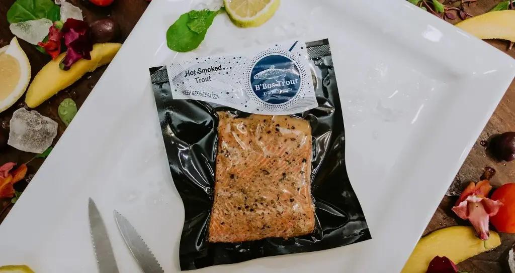 B'bos hot smoked trout portion (100g)