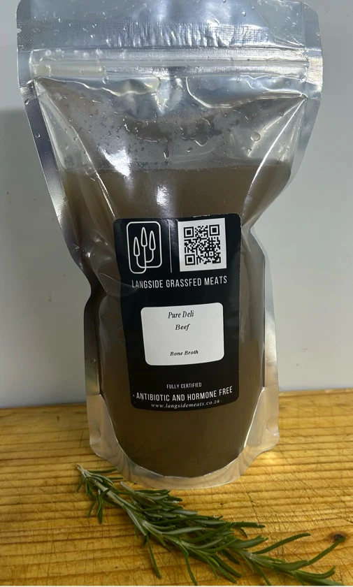 Langside beef bone broth (750ml) - frozen